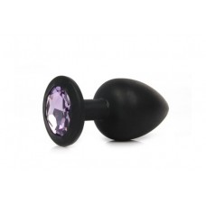 Маленькая черна пробка с нежно фиолетовым кристаллом ONJOY Silicone Collection