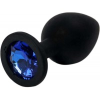 Маленькая черная пробка с синим кристаллом ONJOY Silicone Collection