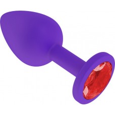 Средняя фиолетовая пробка с красным кристаллом ONJOY Silicone Collection