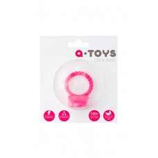 Виброкольцо с клиторальным стимулятором A-Toys (розовый)