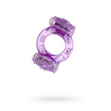 Эрекционное кольцо на пенис с двойной вибрацией Toyfa (фиолетовый)